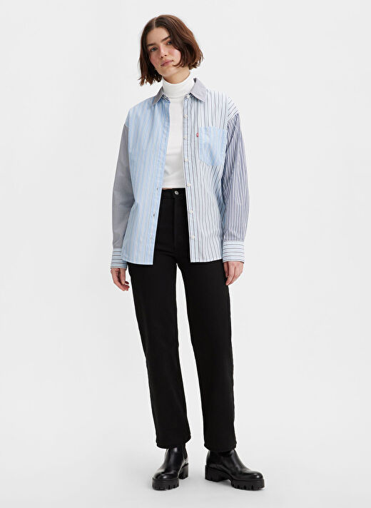 Levis Siyah Kadın Straight Denim Pantolon RIBCAGE STRAIGHT TK BLACK SPROUT 2