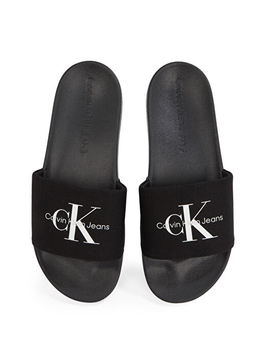 Calvin Klein Siyah Erkek Plaj Terliği SLIDE MONOGRAM CV 4