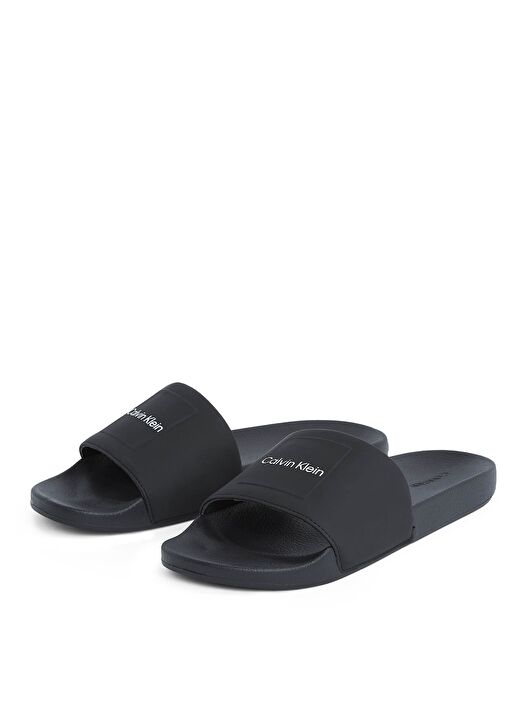 Calvin Klein Siyah Erkek Plaj Terliği POOL SLIDE W/ CK SQUARE 3