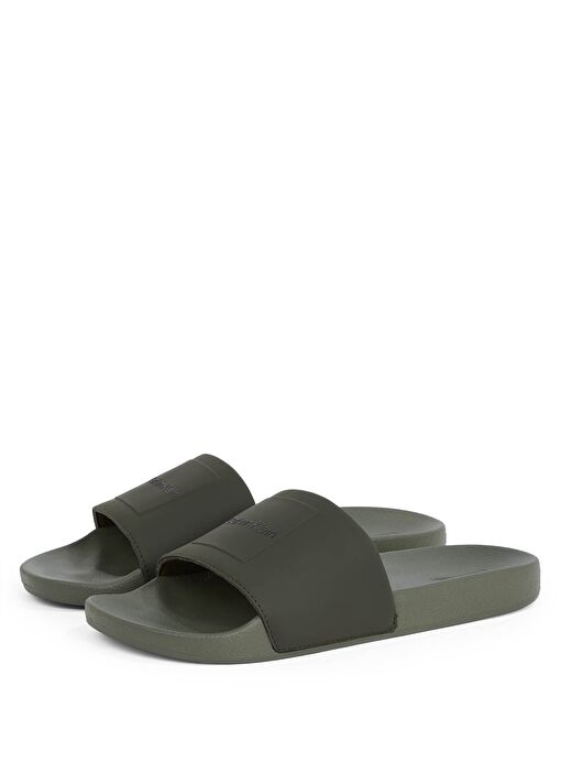 Calvin Klein Haki Erkek Plaj Terliği POOL SLIDE W/ CK SQUARE 3