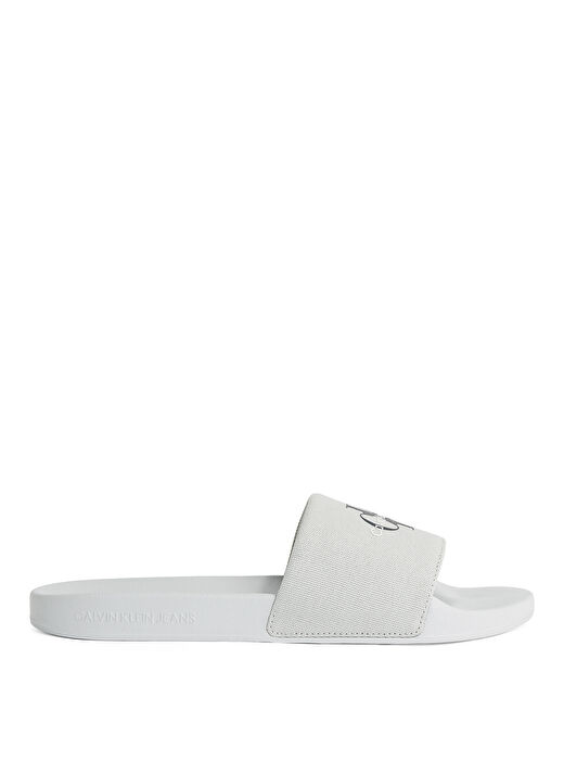 Calvin Klein Gri Erkek Plaj Terliği SLIDE MONOGRAM CV 1