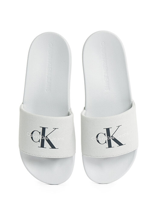 Calvin Klein Gri Erkek Plaj Terliği SLIDE MONOGRAM CV 4