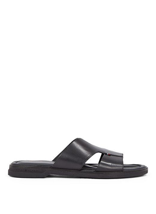 Tommy Hilfiger Siyah Erkek Deri Terlik PREMIUM HILFIGER SLIPON LH SAND 1