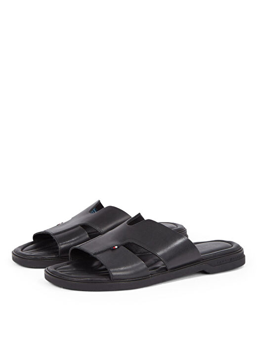 Tommy Hilfiger Siyah Erkek Deri Terlik PREMIUM HILFIGER SLIPON LH SAND 3