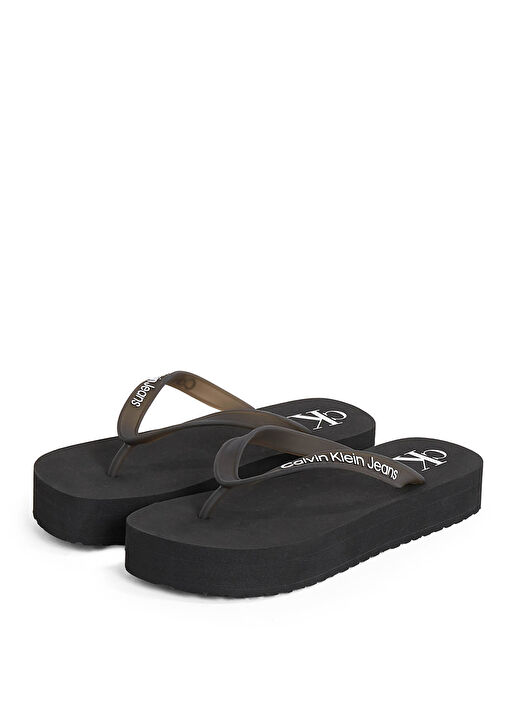 Calvin Klein Siyah Kadın Plaj Terliği YW0YW01830 3