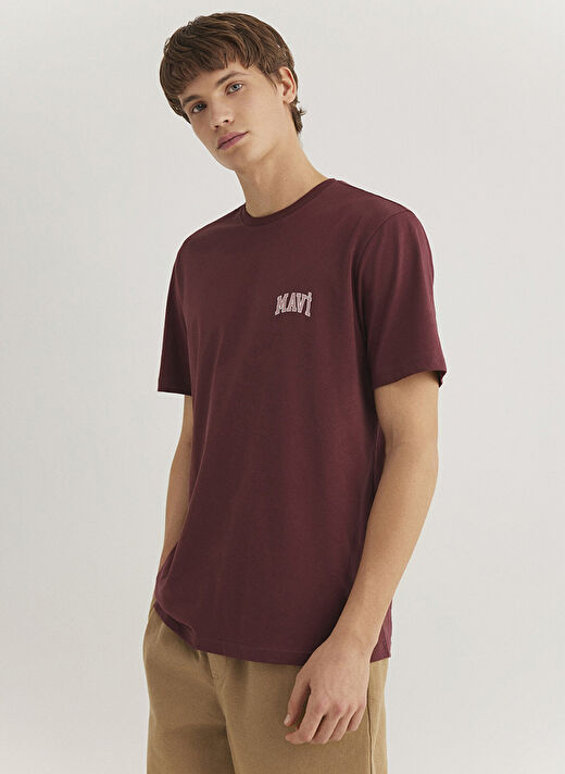 Mavi Kırmızı Erkek Regular Fit Baskılı T-Shirt M0611714-70396_MAVİ LOGO TİŞÖRT  2