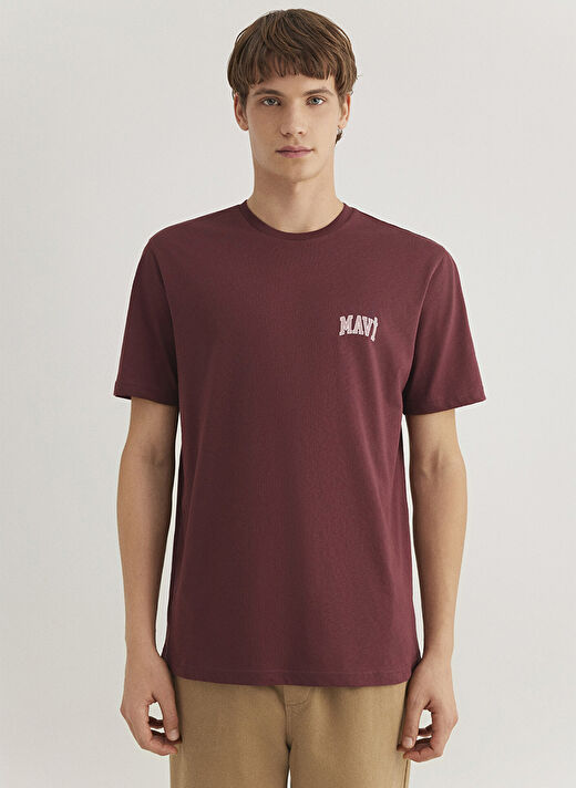 Mavi Kırmızı Erkek Regular Fit Baskılı T-Shirt M0611714-70396_MAVİ LOGO TİŞÖRT  3