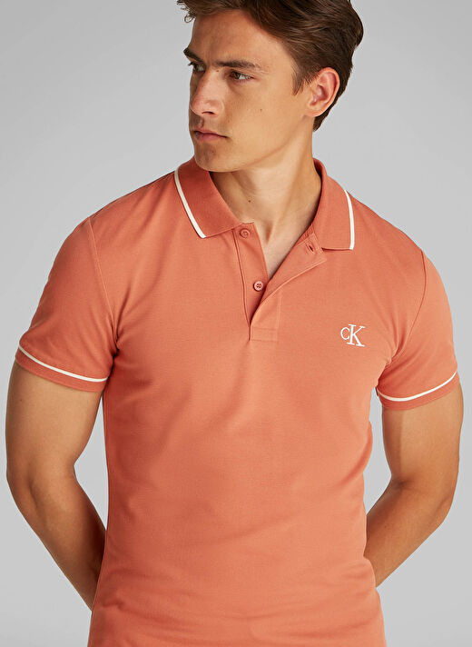 Calvin Klein Jeans Kahve Erkek Polo T-Shirt J30J315603GAM TIPPING POLO 3