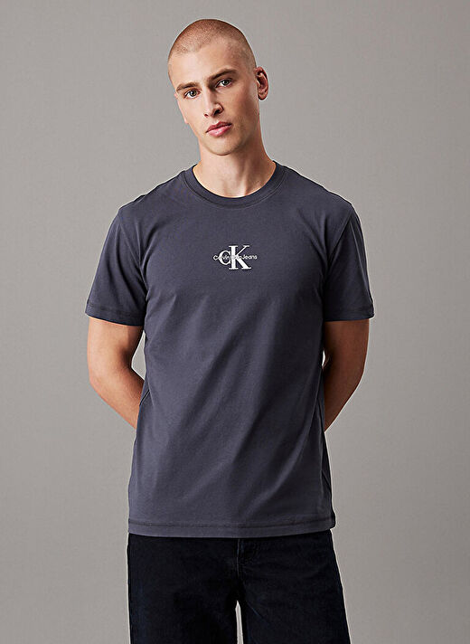 Calvin Klein Jeans Gri Erkek T-Shirt J30J325649BAN MONOLOGO TEE  1