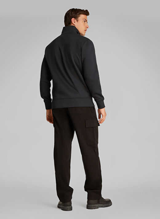 Calvin Klein Jeans Siyah Erkek Fermuarlı Sweatshirt J30J326778BEH LOGO TAPE ZIP THROUGH 4
