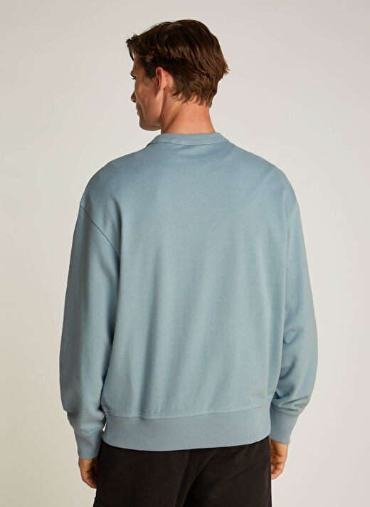 Calvin Klein Jeans Açık Gri Erkek Sweatshirt J30J326769PC2 TEXTURED CREPE JERSEY 4