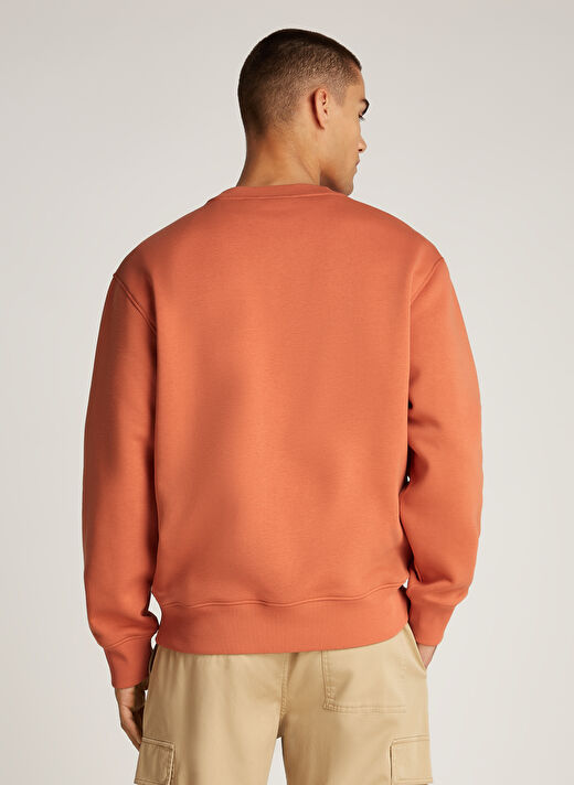 Calvin Klein Jeans Kahve Erkek Sweatshirt J30J327105GAM BRISTLE MONOLOGO CRW 4