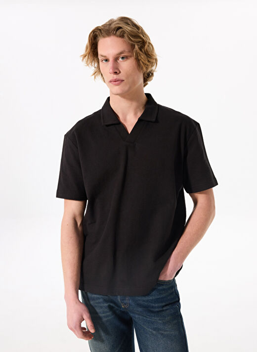 Calvin Klein Jeans Siyah Erkek Polo T-Shirt J30J327415BEH TEXTURED CREPE POLO 2
