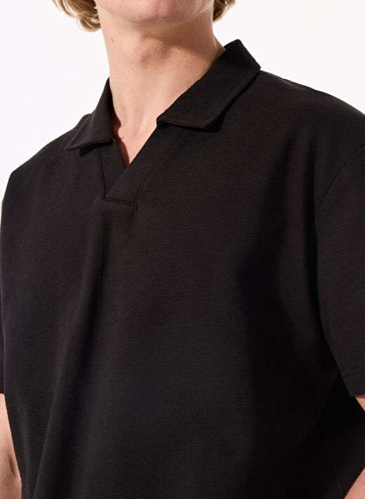 Calvin Klein Jeans Siyah Erkek Polo T-Shirt J30J327415BEH TEXTURED CREPE POLO 4