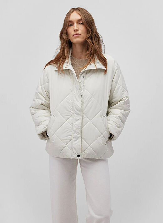 Mavi Kırık Beyaz Kadın Loose Fit Mont M1110459-86412_KADIN CEKET 1