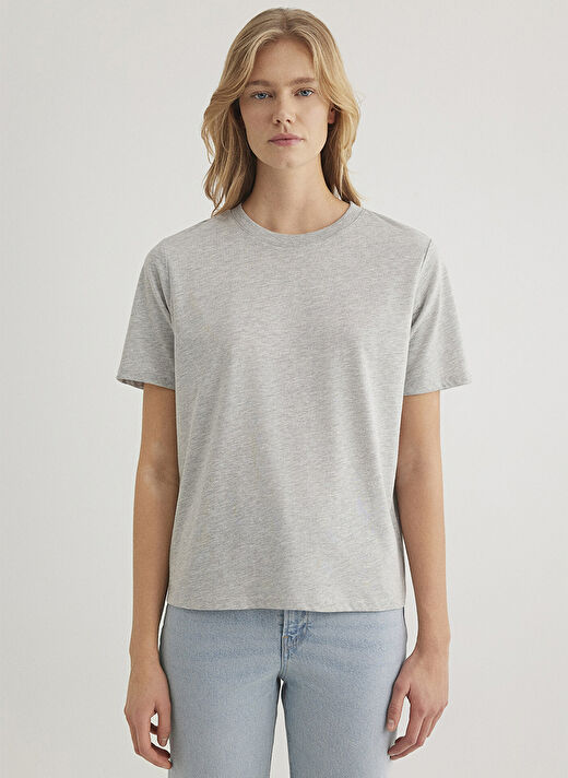 Mavi Gri Kadın Regular Fit T-Shirt M1600955-83096_YUVARLAK YAKA TİŞÖRT  3
