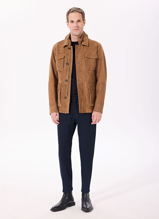 Hackett Deve Tüyü Erkek Slim Fit Deri Mont HM403231 2