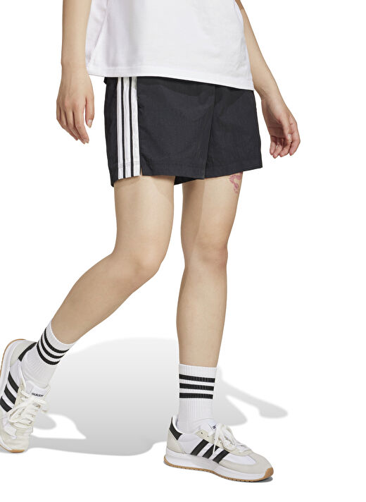 adidas JE1309 W 3S WV SHO Siyah Lastikli Bel Loose Fit Kadın Şort 2