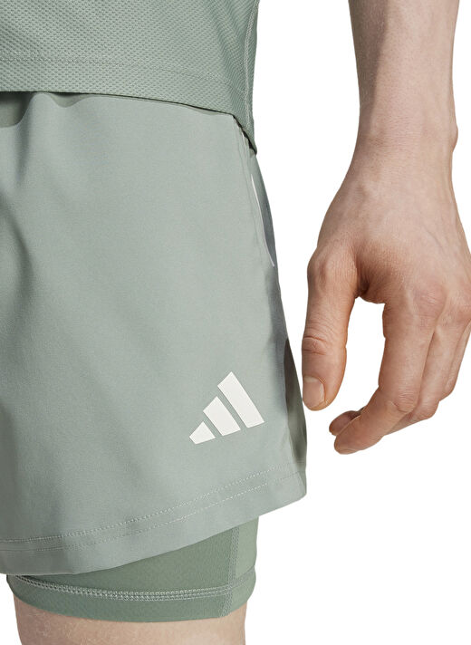 Adidas Yeşil Erkek Regular Fit Düz Şort JM5402 OTR B S 2in1 M 2