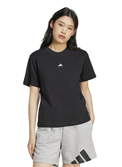 adidas JC5943 W SL SJ T  Siyah Yuvarlak Yaka Regular Fit   T-Shirt 1