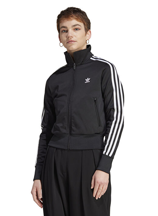 adidas IL8764 FIREBIRD TT Siyah Dik Yaka Normal Kalıp Kadın Zip Ceket 1