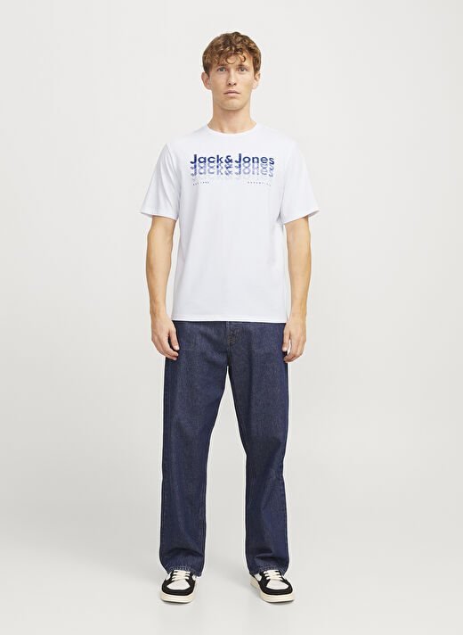 Jack & Jones Beyaz Erkek Standart T-Shirt 12269335_JJTEX TEE SS CREW NECK 1