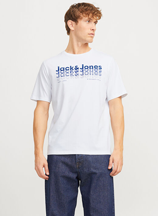 Jack & Jones Beyaz Erkek Standart T-Shirt 12269335_JJTEX TEE SS CREW NECK 2