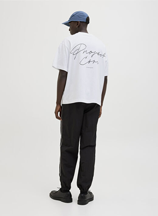 Jack & Jones Beyaz Erkek Oversize T-Shirt 12273310_JCODYNAMIC SCRIPT TEE SS C 4