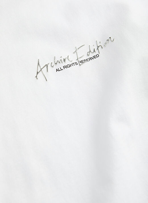 Jack & Jones Beyaz Erkek Oversize T-Shirt 12273211_JCOCHROME SILVER PRINT TEE 2