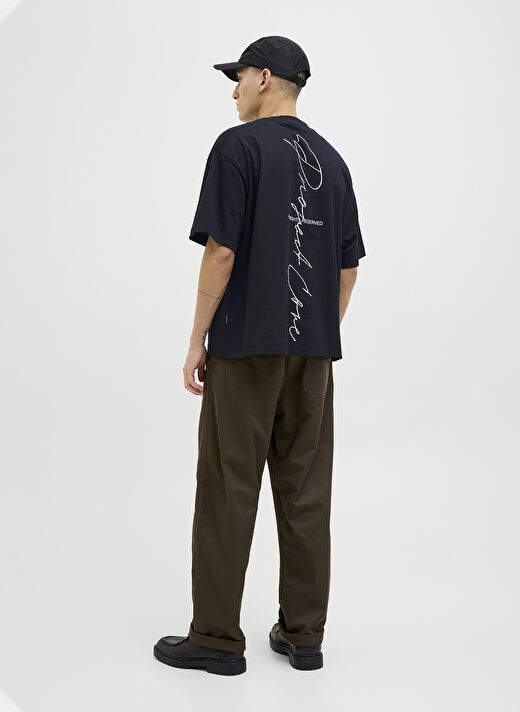 Jack & Jones Siyah Erkek Oversize T-Shirt 12273310_JCODYNAMIC SCRIPT TEE SS C 4