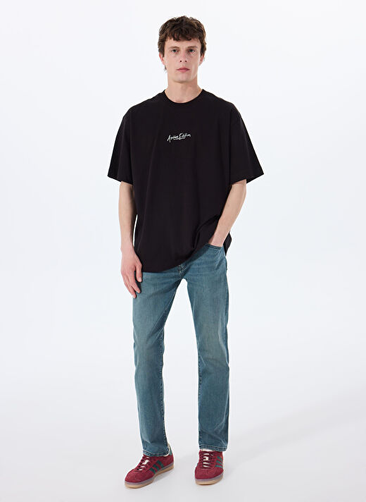 Jack & Jones Siyah Erkek Oversize T-Shirt 12273211_JCOCHROME SILVER PRINT TEE 3