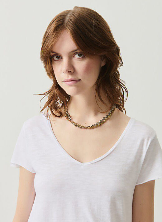 American Vintage Beyaz Kadın Oversize T-Shirt JAC51E25_BLANC 3