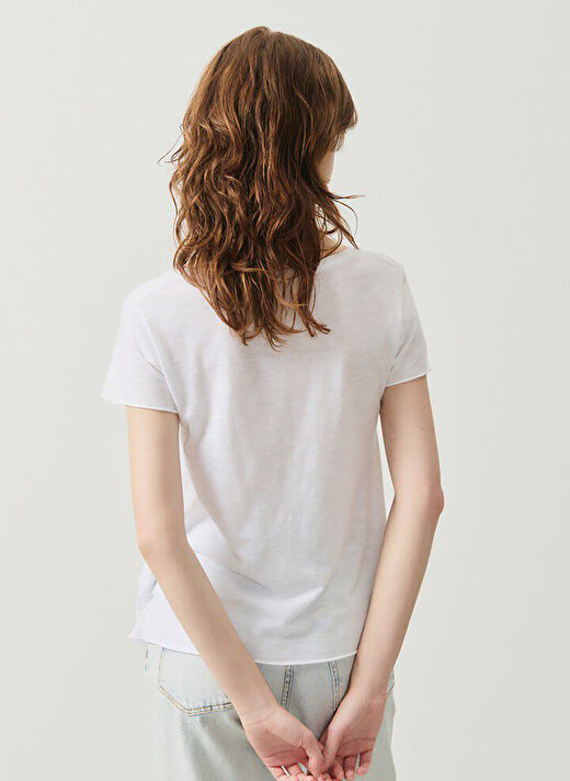 American Vintage Beyaz Kadın Oversize T-Shirt JAC51E25_BLANC 4