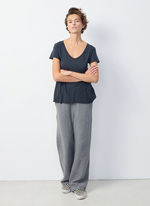 American Vintage Lacivert Kadın Oversize T-Shirt JAC51E25_NAVY 1