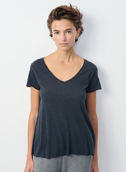 American Vintage Lacivert Kadın Oversize T-Shirt JAC51E25_NAVY 2