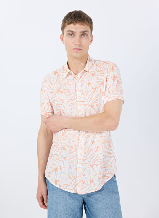 Guess Yeşil Erkek Standart Desenli Gömlek M5GH75WD4Z2P34M SS ECO RAYON OIL 1