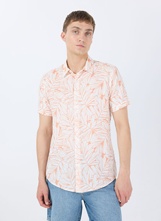 Guess Yeşil Erkek Standart Desenli Gömlek M5GH75WD4Z2P34M SS ECO RAYON OIL 3