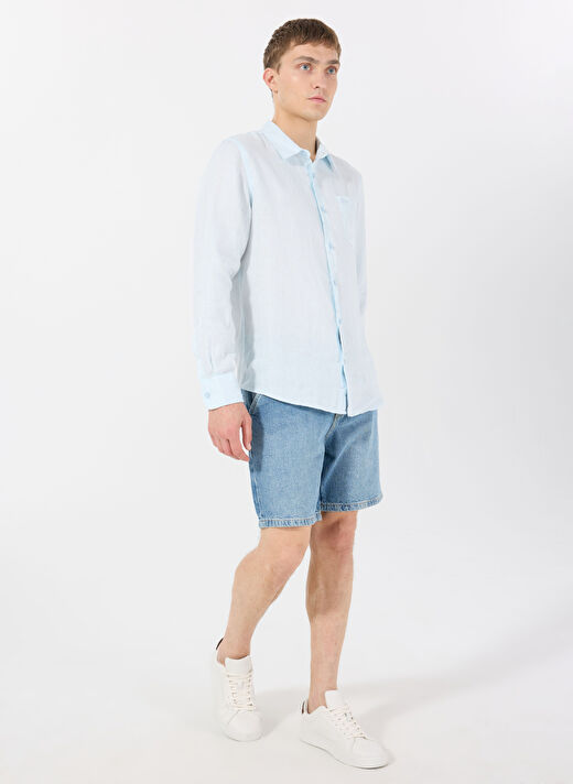 Guess Çok Renkli Erkek Standart Desenli Gömlek M5GH73WH3J0F7AO LS NAPA LINEN SHRT 2