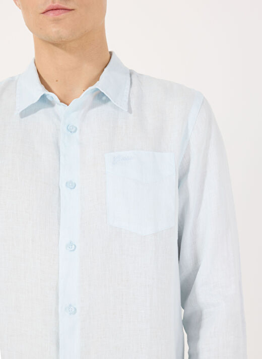 Guess Çok Renkli Erkek Standart Desenli Gömlek M5GH73WH3J0F7AO LS NAPA LINEN SHRT 4