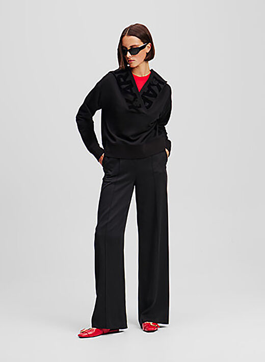 KARL LAGERFELD Siyah Kadın Kapüşon Normal Sweatshirt A1W20064 3