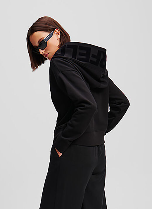 KARL LAGERFELD Siyah Kadın Kapüşon Normal Sweatshirt A1W20064 4