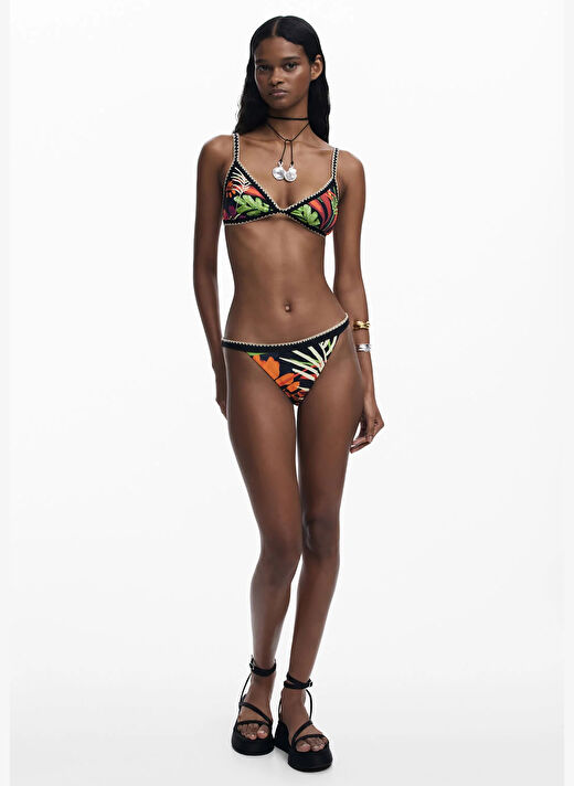 Desigual Siyah Kadın Desenli Bikini Alt 25SWMK06 3