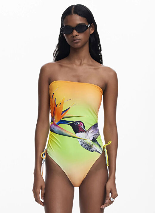 Desigual Çok Renkli Kadın Dar Desenli Mayo 25SWMK10 2