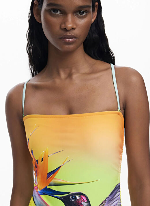 Desigual Çok Renkli Kadın Dar Desenli Mayo 25SWMK10 4