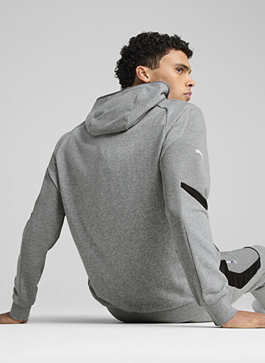 Puma 63061503 BMW MMS HOODED SWEAT JACKE Gri Kapüşon Yaka Regular Fit Erkek Zip Ceket 4