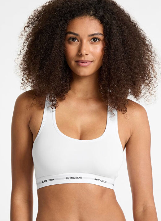 Guess Beyaz Kadın GJ BRALETTE - ECO CUDDLE JERSEY 180 Düz Bralet Sütyen 2