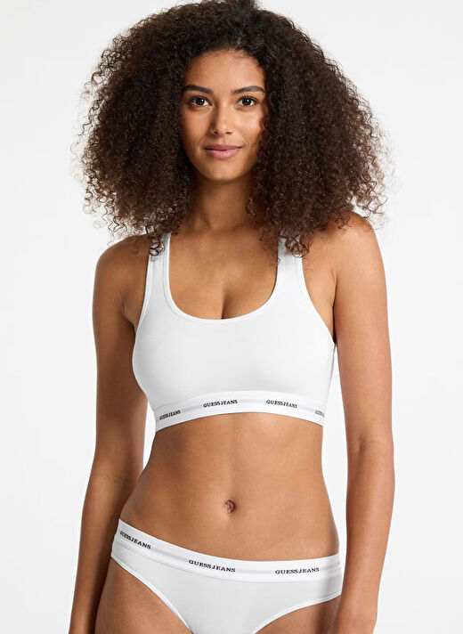 Guess Beyaz Kadın GJ BRALETTE - ECO CUDDLE JERSEY 180 Düz Bralet Sütyen 3