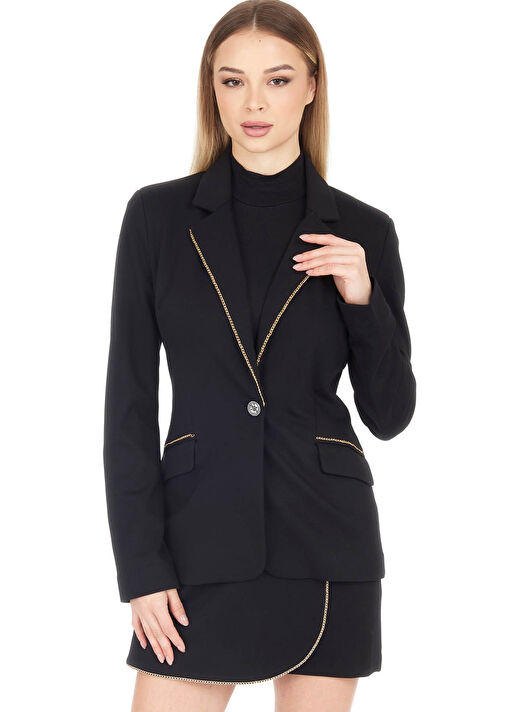Guess Siyah Kadın Standart Blazer NEW LENA SINGLE BREA - NEW ECO STRU 2