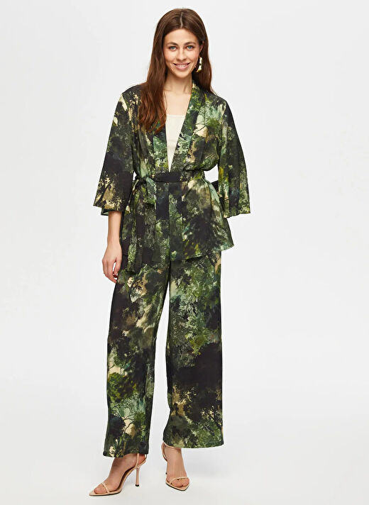 Faik Sönmez Haki Kadın Ata Comfort Fit Kimono US25KMN002 2