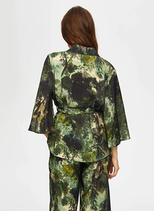 Faik Sönmez Haki Kadın Ata Comfort Fit Kimono US25KMN002 4